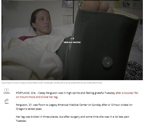 Mount Hood – Rockfall Helicopter Rescue