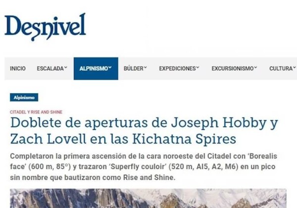 Doblete De Aperturas De Joseph Hobby y Zach Lovell En Las Kichatna Spires